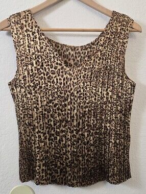 Jaipur Accordion-pleated V-neck Tank Top Blouse